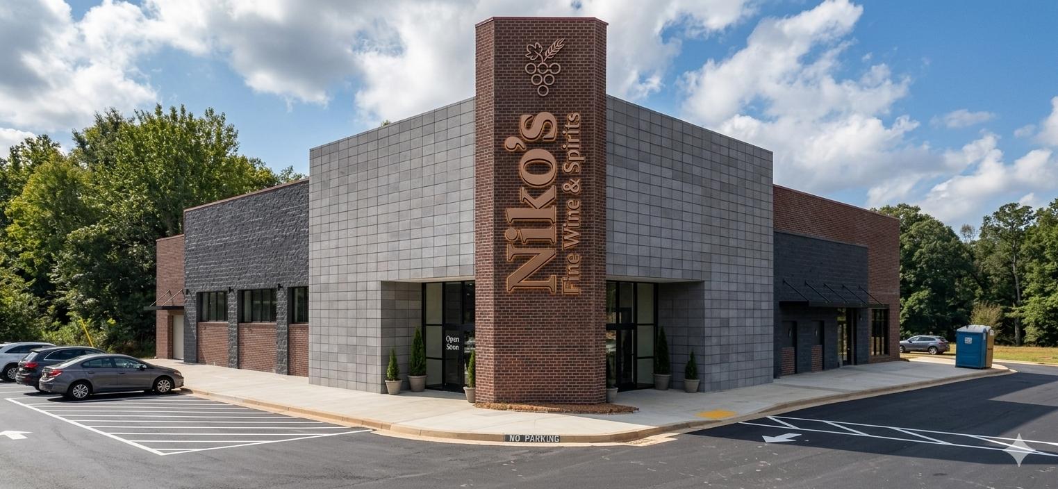 The Niko's Fine Wine & Spirits storefront in Statham